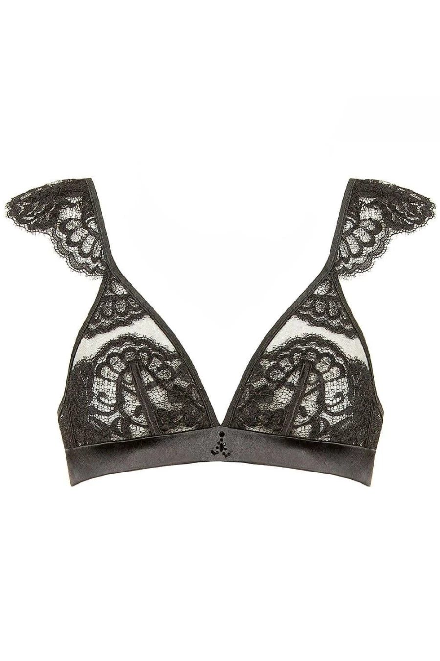 Prelude Black Marlene Triangle Bra with Swarovski Crystals for B-C Cup Sizes