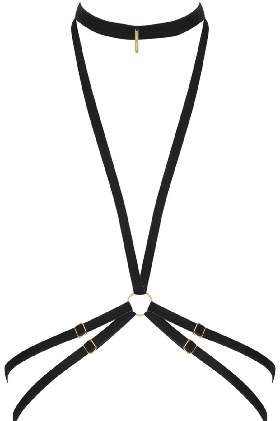 Maison Close Black Les Fetiches Velvet Harness - Luxury Bondage Gear