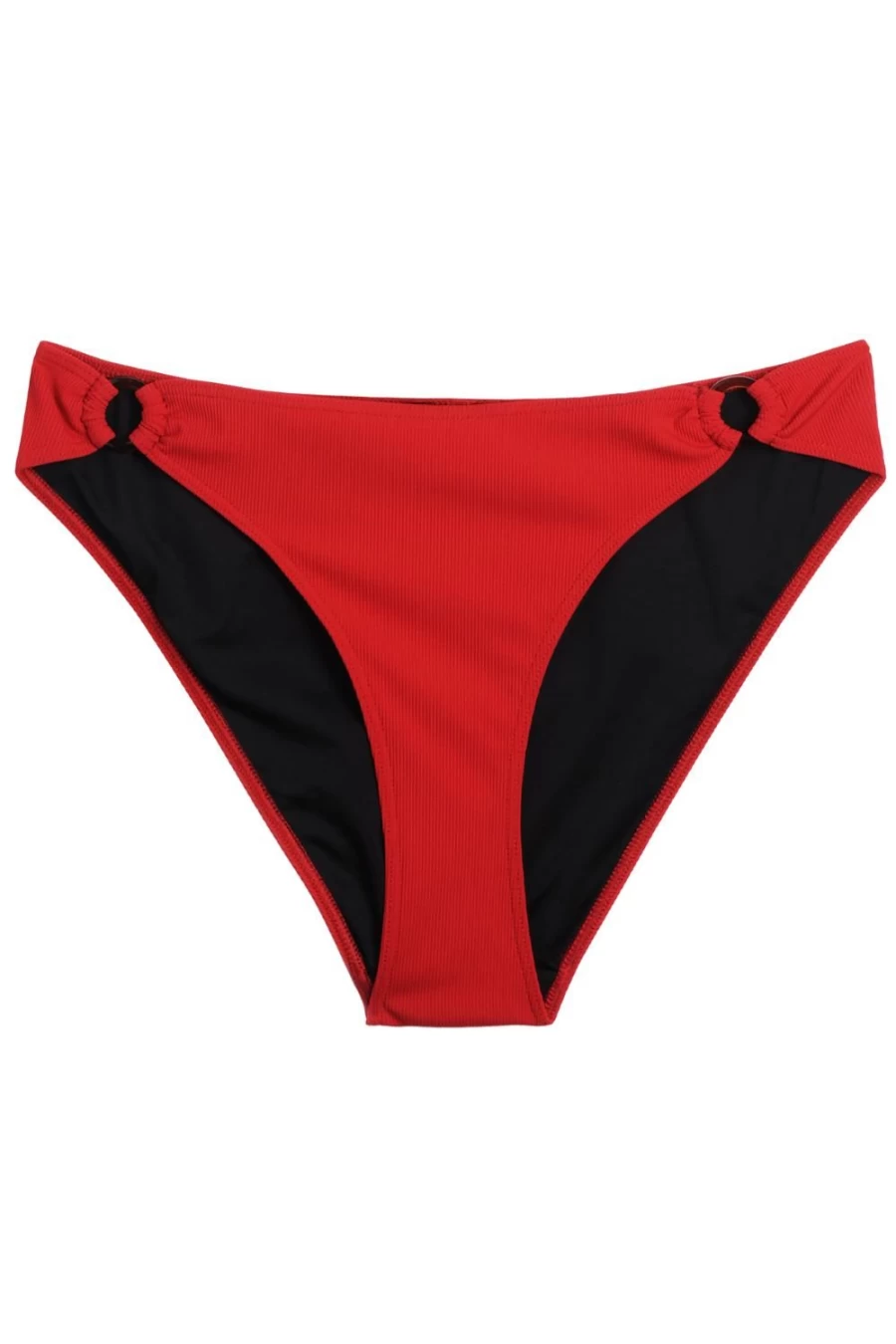 "Icone Swim Women's Red Cannolo Bikini Bottom | High-Waisted Swimwear"