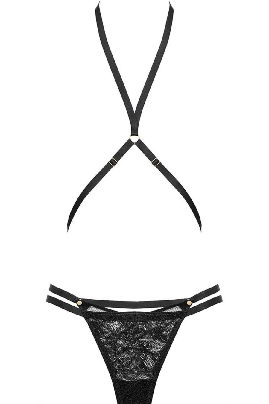 Maison Close Black Thong Harness Magnetic Fastening Erotic Lingerie