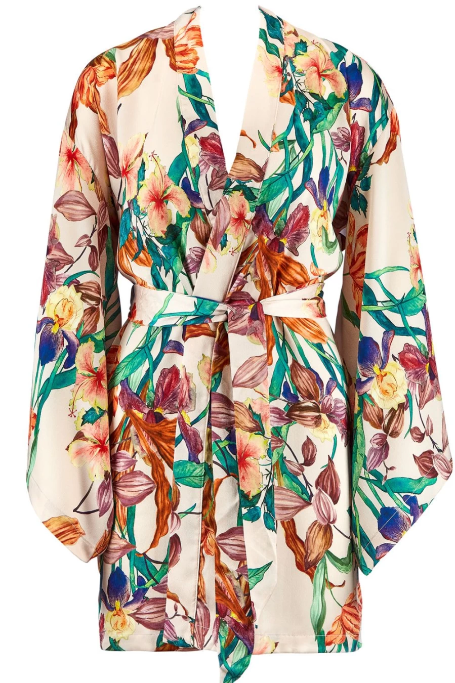 Aubade Eden Folk Kimono - Floral Printed Loose Cover-Up, Size M-L (UK 12-14), Boho Chic Women's Loungewear