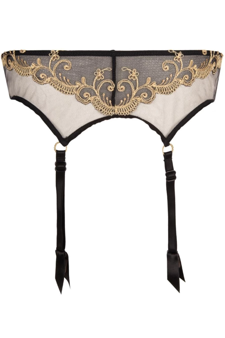 Lise Charmel Deesse En Glam Black Gold Suspender Belt Luxury Lingerie