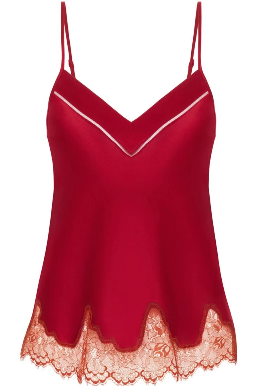 Simone Pérèle Nocturne Silk Camisole in Tanga Red - Luxurious Women's Sleepwear