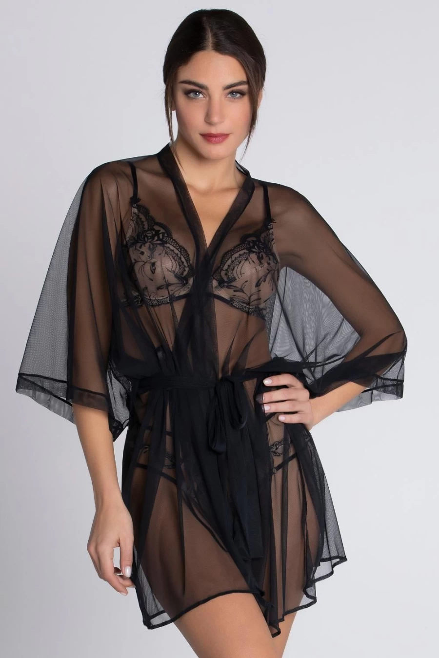 Lise Charmel Black Follement Sexy Robe - Luxurious Lingerie Nightwear