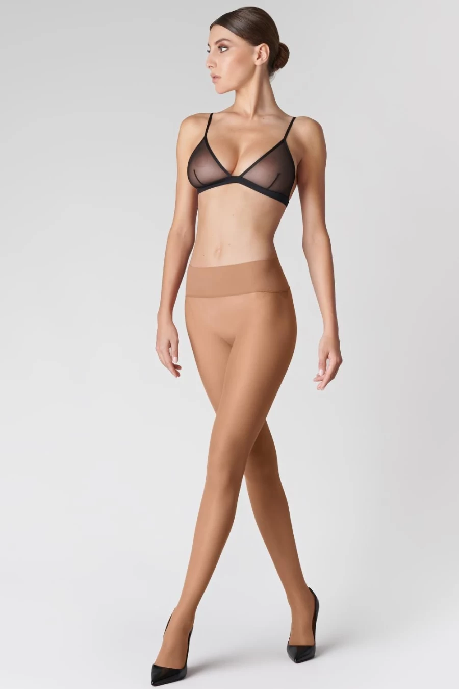 Maison Close Sun Nude 20 Denier Seamless Back Seamed Tights - Signature Collection