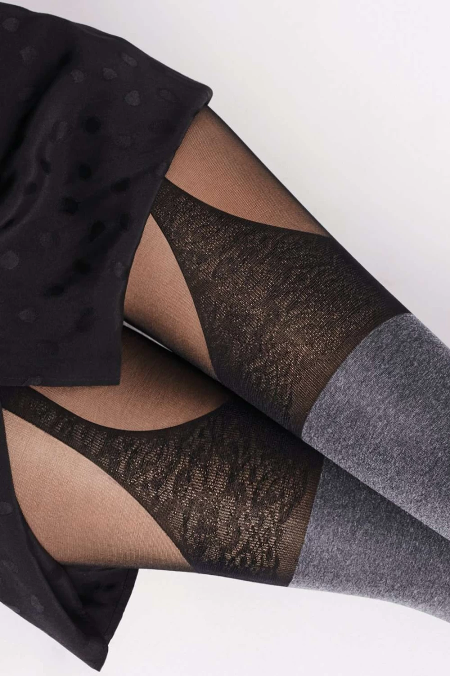 FiORE Black/Melange 40 Denier Segnorina Tights - Soft & Durable Women's Tights