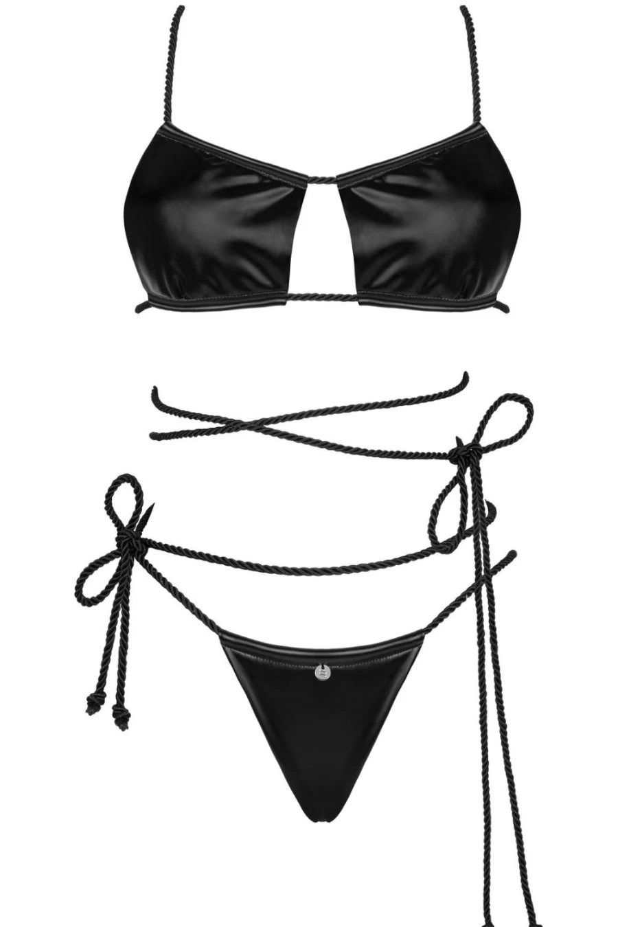Obsessive Black Cordellis Lace Bra and Thong Set - Women's Sexy Lingerie