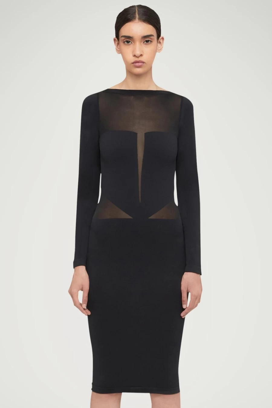 Wolford Venus Black Long Sleeve Midi Dress