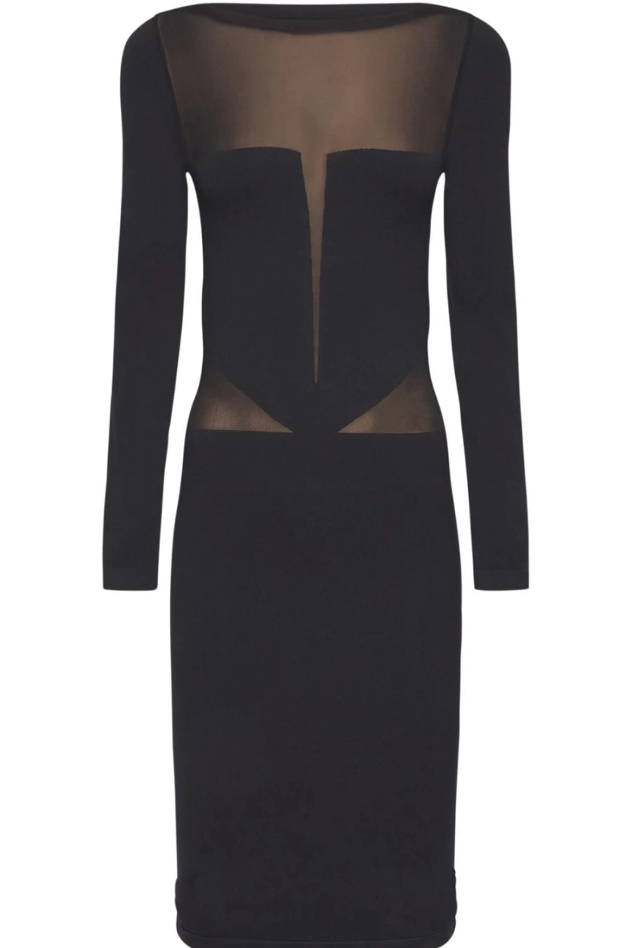 Wolford Venus Black Long Sleeve Midi Dress