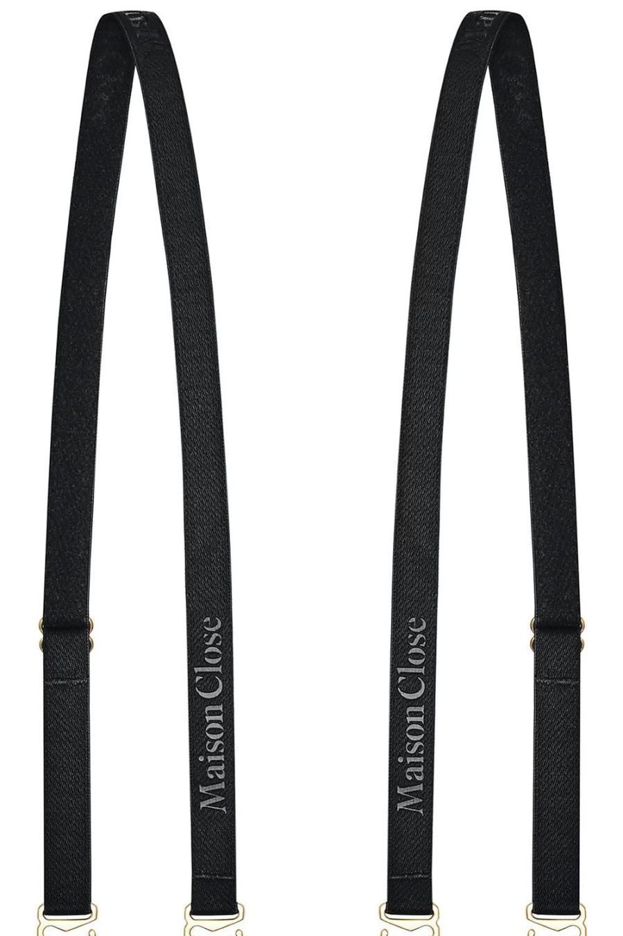 "Maison Close Black Signature Shoulder Straps - Premium Designer Handbag Accessories"