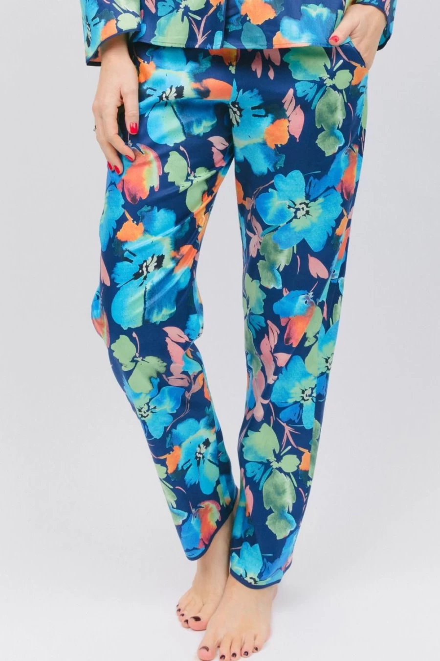 Cyberjammies Dark Blue Mix Floral Print Pyjama Pants - Bea Sleepwear Collection