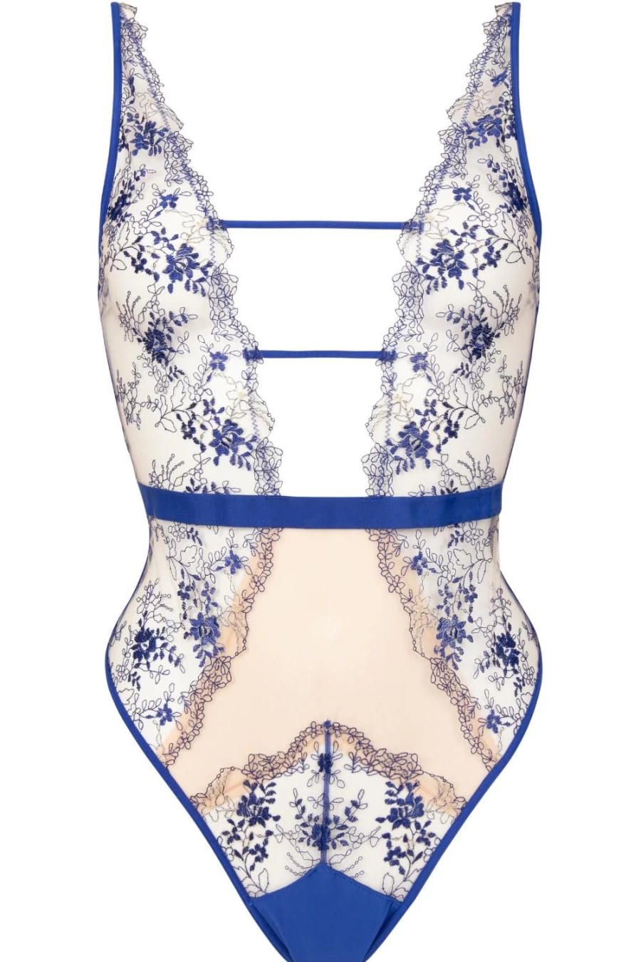 Atelier Amour Apres Minuit Thong Bodysuit in Nude/Ink - Lingerie Bodysuit for Women