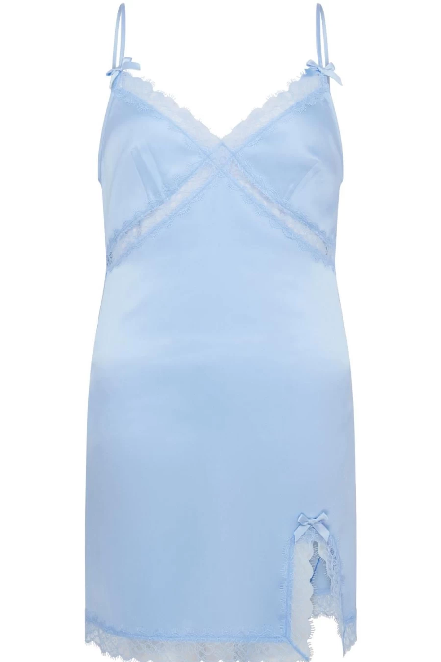 Agent Provocateur Gisele Baby Blue Lace Short Slip Dress