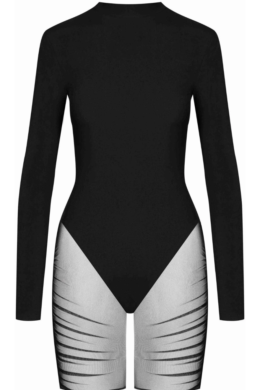 Maison Close Nuit Fauve Black Long Sleeve Bodysuit