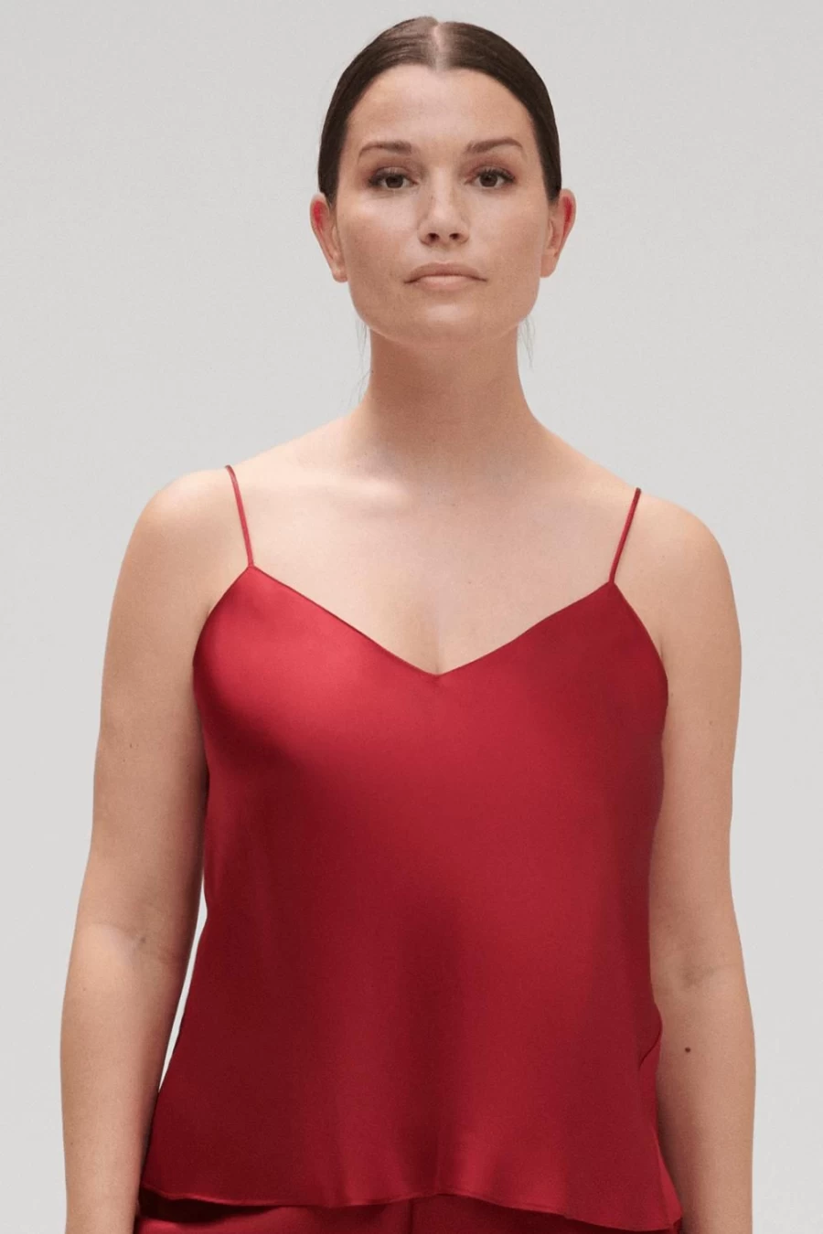 Simone Pérèle Dream Silk Camisole in Tanga Red - Luxurious Women's Sleepwear