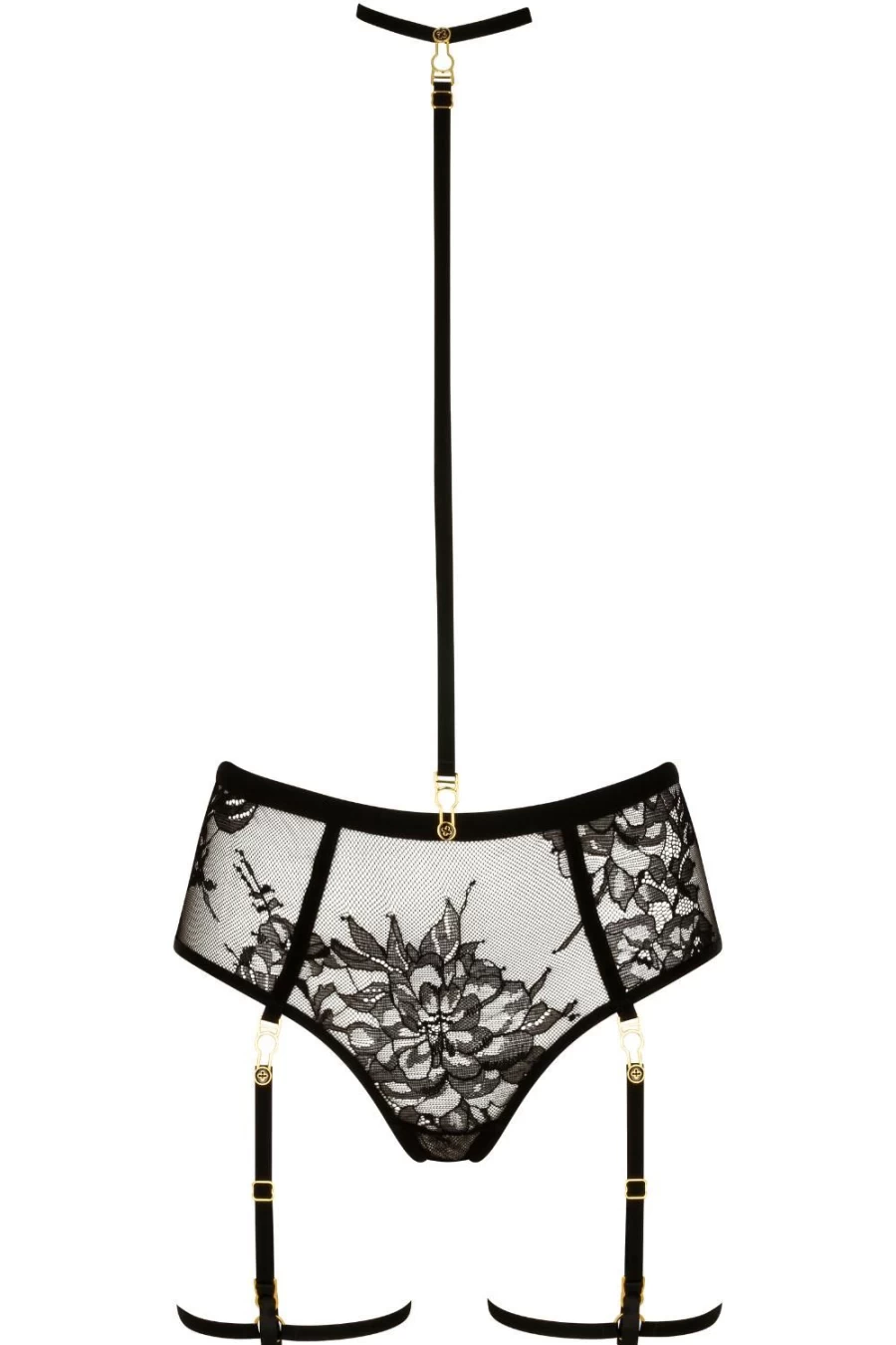 Atelier Amour Divine Promesse Black Open Harness Brief Lingerie
