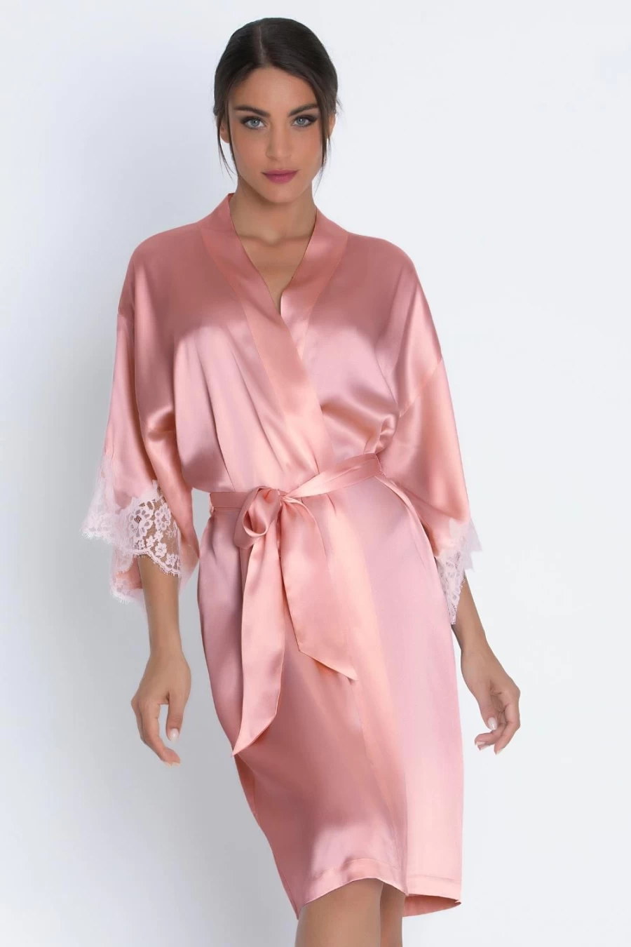 Lise Charmel Rose Silk Splendeur Soie Mid-Length Robe - Elegant Women's Dress