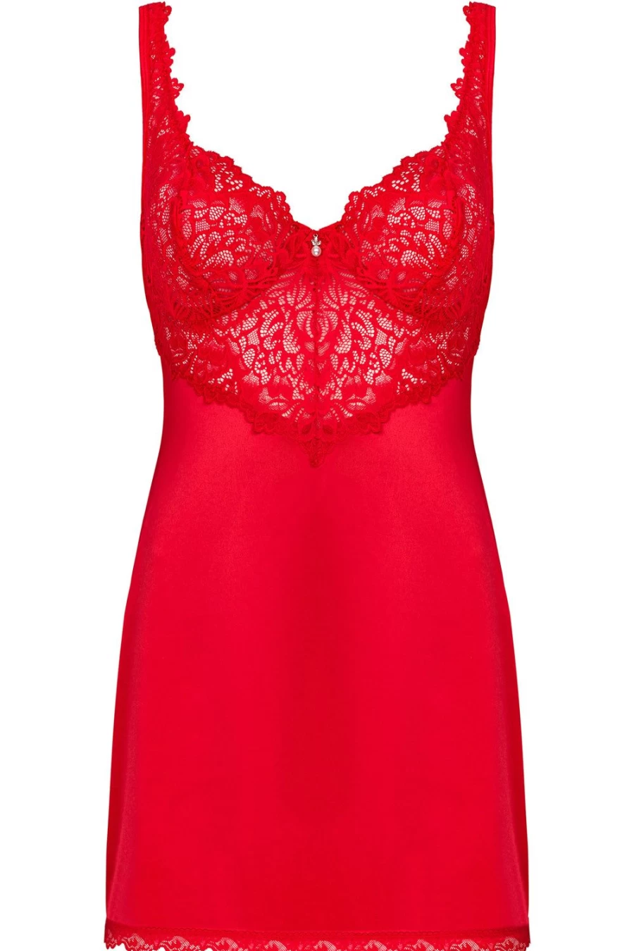 Obsessive Red Amor Cherris Chemise & Thong Lingerie Set