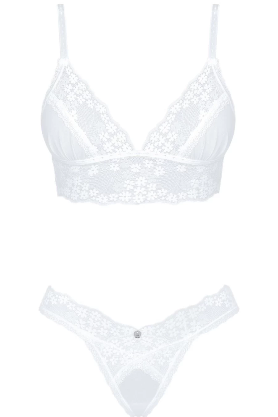 Obsessive White Heavenly Soft Bra & Thong Set - Comfortable Lingerie