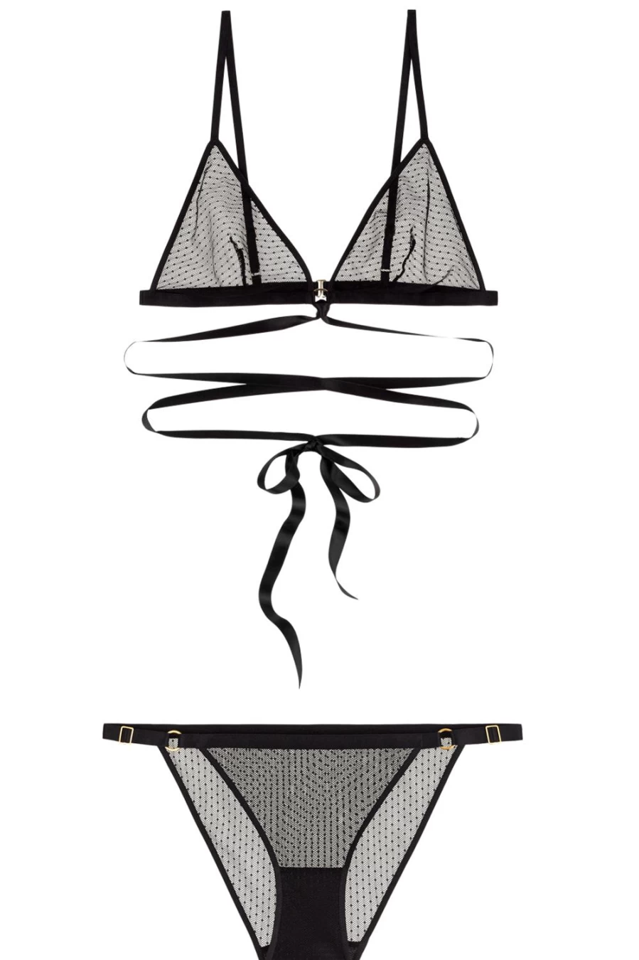 Aubade Black Triangle Bra & Brief Set - Jeux De Nuit Lingerie Collection