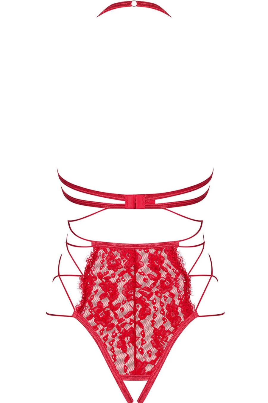 Obsessive Red Iosa Ouvert Bodysuit - Sexy Open-Back Lingerie for Women