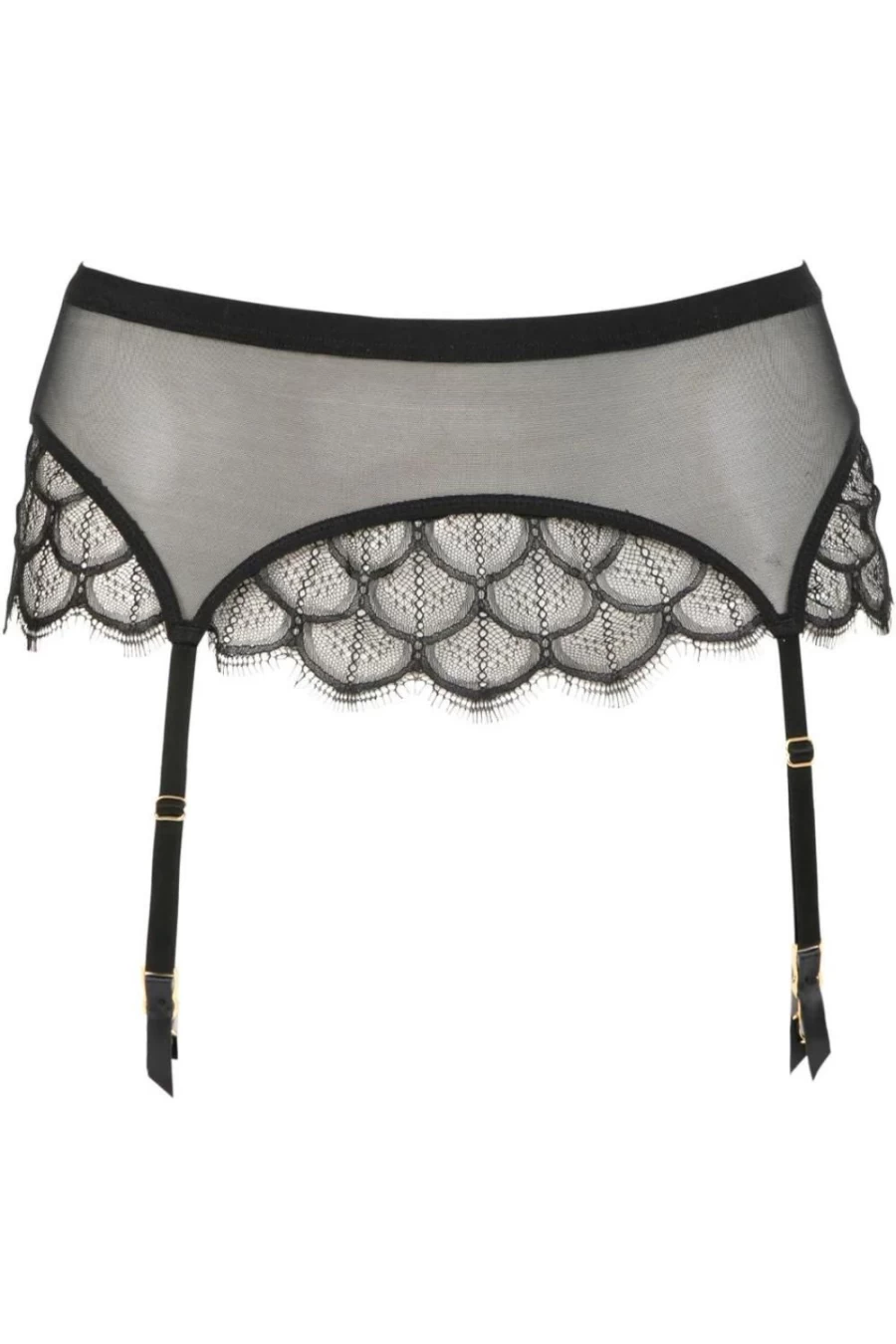 Atelier Amour Black Mystic Shadow Suspender - Elegant Gothic Style Adjustable Straps
