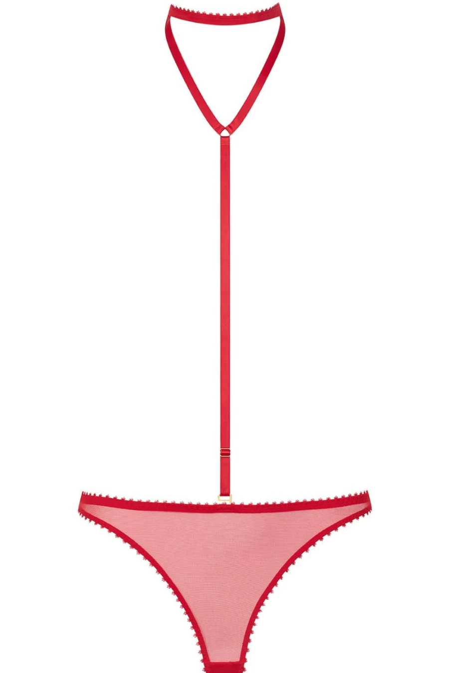"Maison Close Accroche Coeur Red Brazilian Lingerie with Harness"