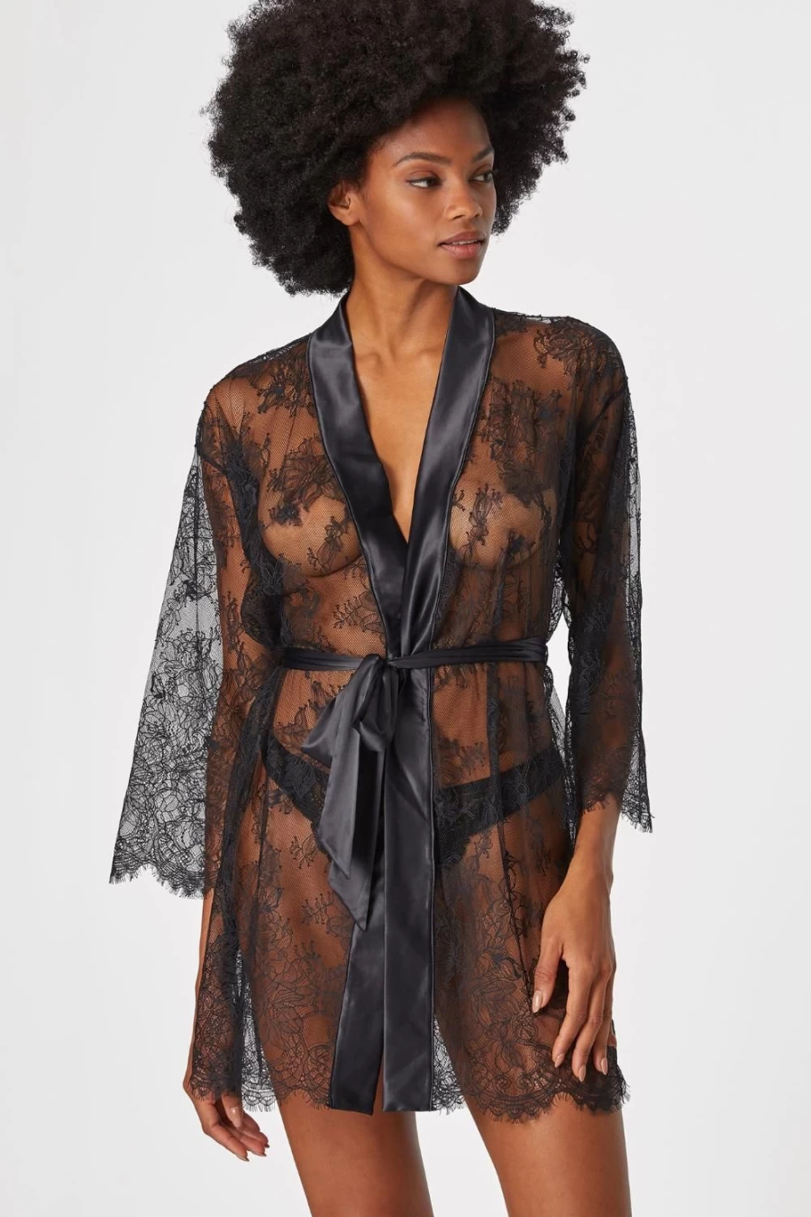 Aubade Black Histoire D'Un Soir Kimono Lingerie Nightwear