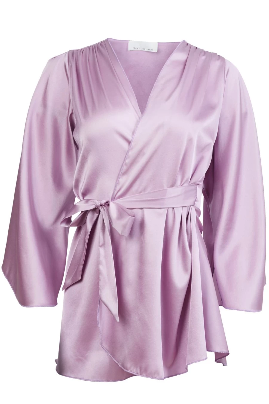 Fleur Du Mal Wisteria Angel Sleeve Robe - Elegant Long Sleeve Loungewear