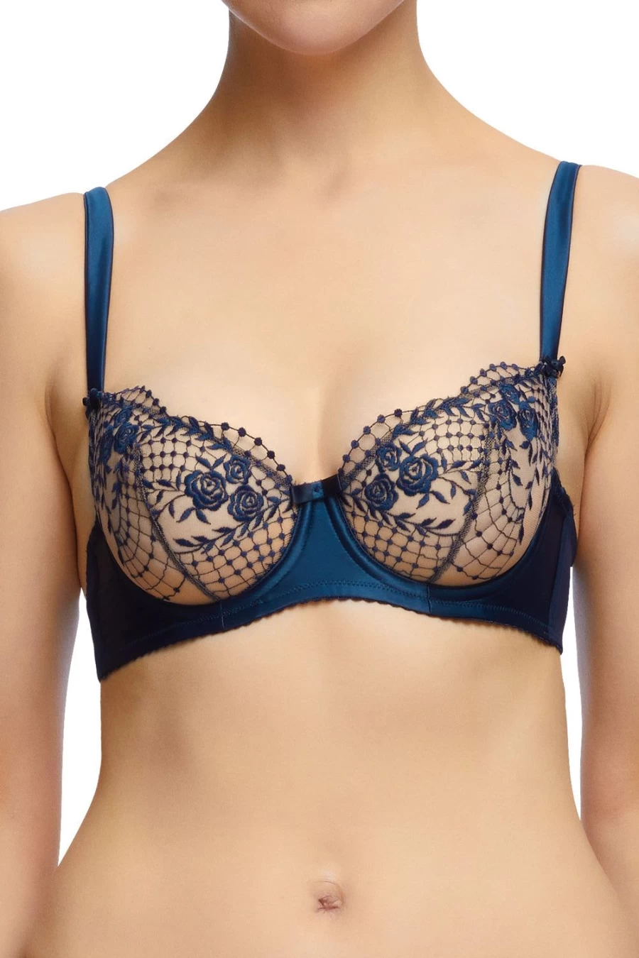 Dita Von Teese Julies Roses Navy Underwire Bra Lingerie