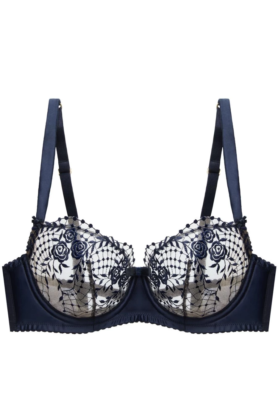 Dita Von Teese Julies Roses Navy Underwire Bra Lingerie