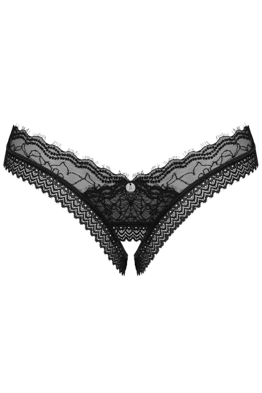 Obsessive Black Medilla Crotchless Thong Lingerie for Women