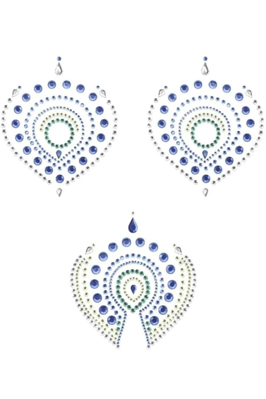 "Bijoux Indiscrets Green Blue Rhinestone Body Jewelry – Flamboyant Glam Decorations"
