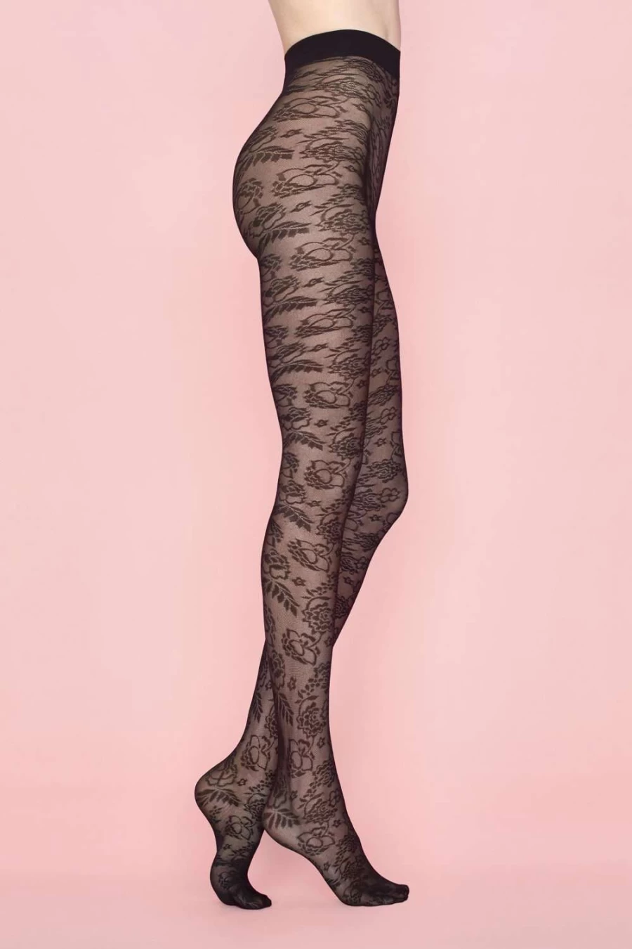 FiORE Black Secret Garden Tights 40 Denier - Elegant & Comfortable Women's Hosiery