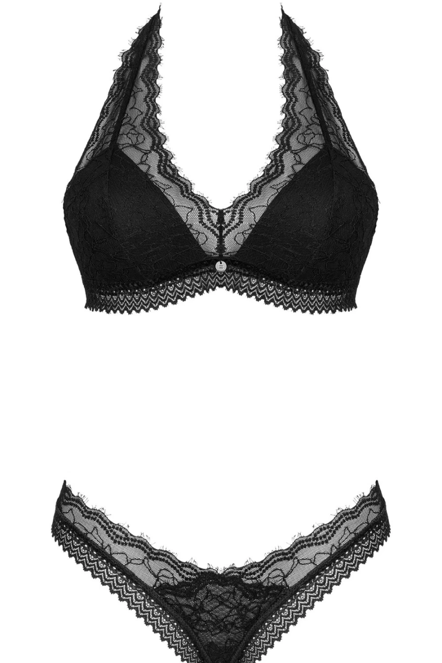Obsessive Black Medilla Halterneck Bra & Thong Set - Sexy Lingerie for Women
