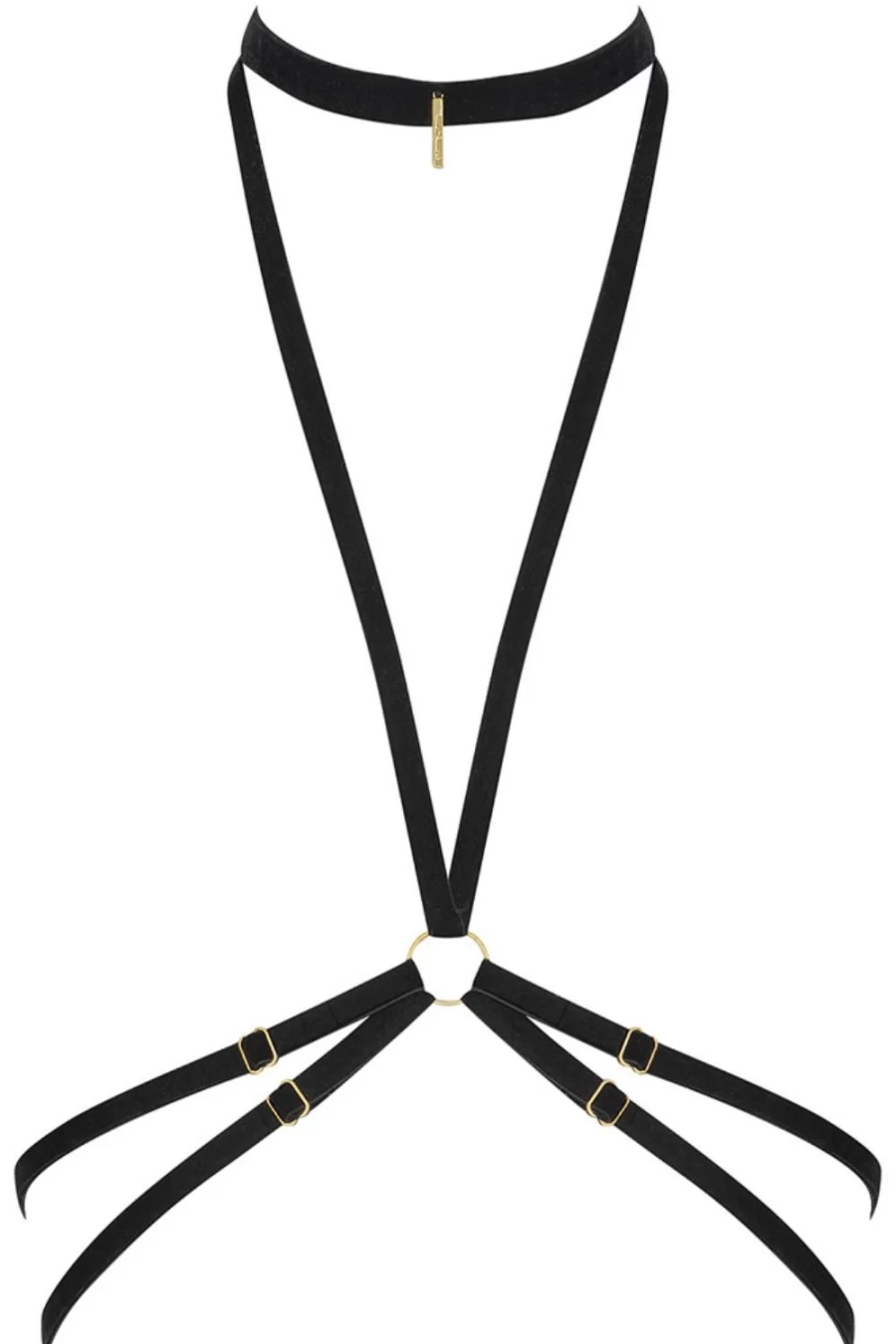 Maison Close Black Les Fetiches Velvet Harness - Luxury Bondage Gear