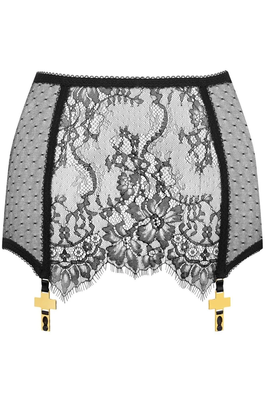 Maison Close Black Mini Skirt with Suspenders - Divine Inspiration Style