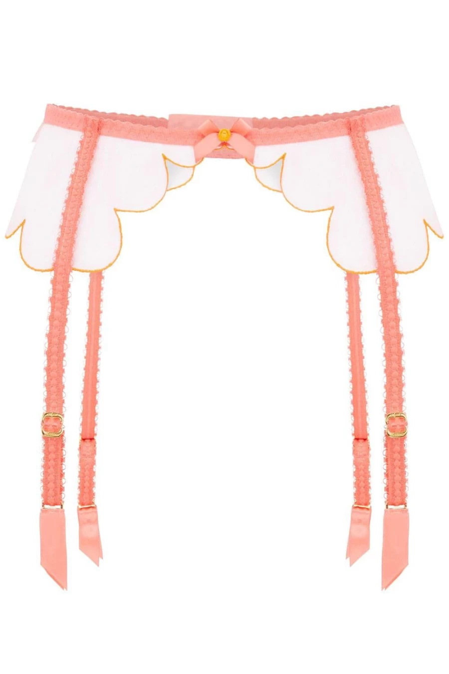 Agent Provocateur Lorna Suspender in Coral/Orange - Luxury Lingerie Garter Belt
