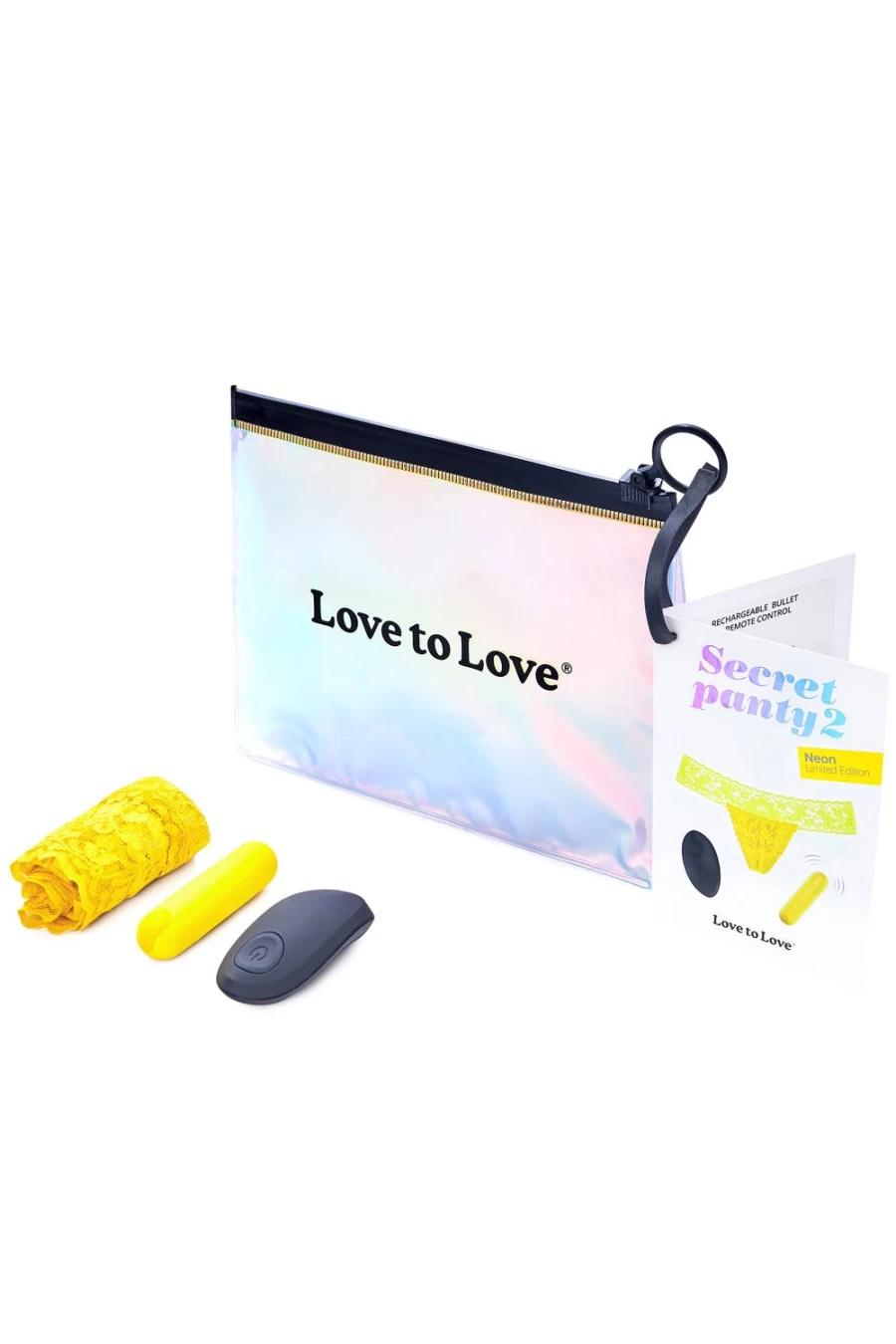 Love to Love Secret Panty 2 Neon Yellow Women's Lingerie - Sexy High-Waisted Panties