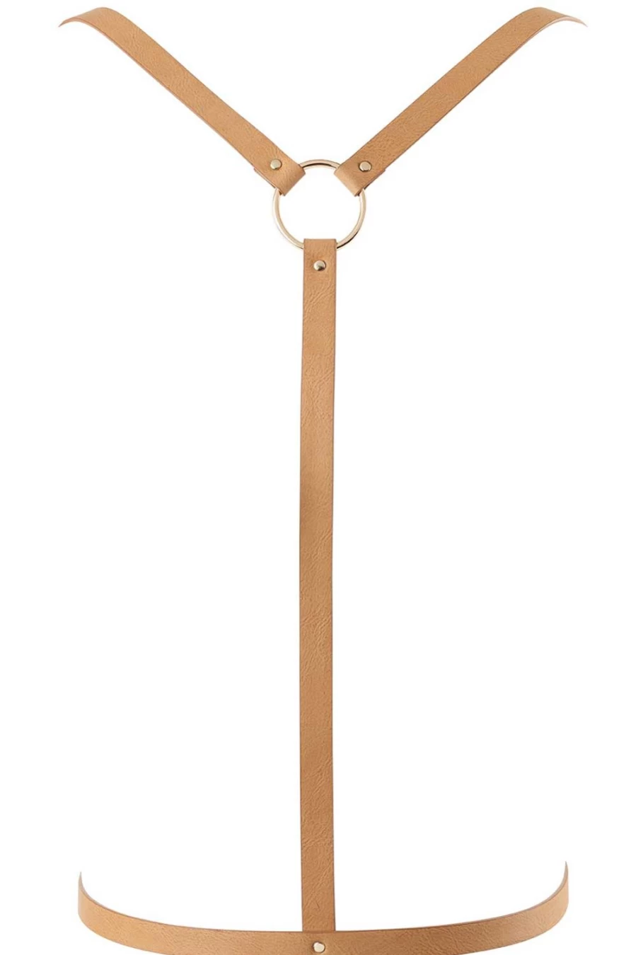 Bijoux Indiscrets Light Brown Maze Y Harness - Elegant BDSM Restraint for Adults