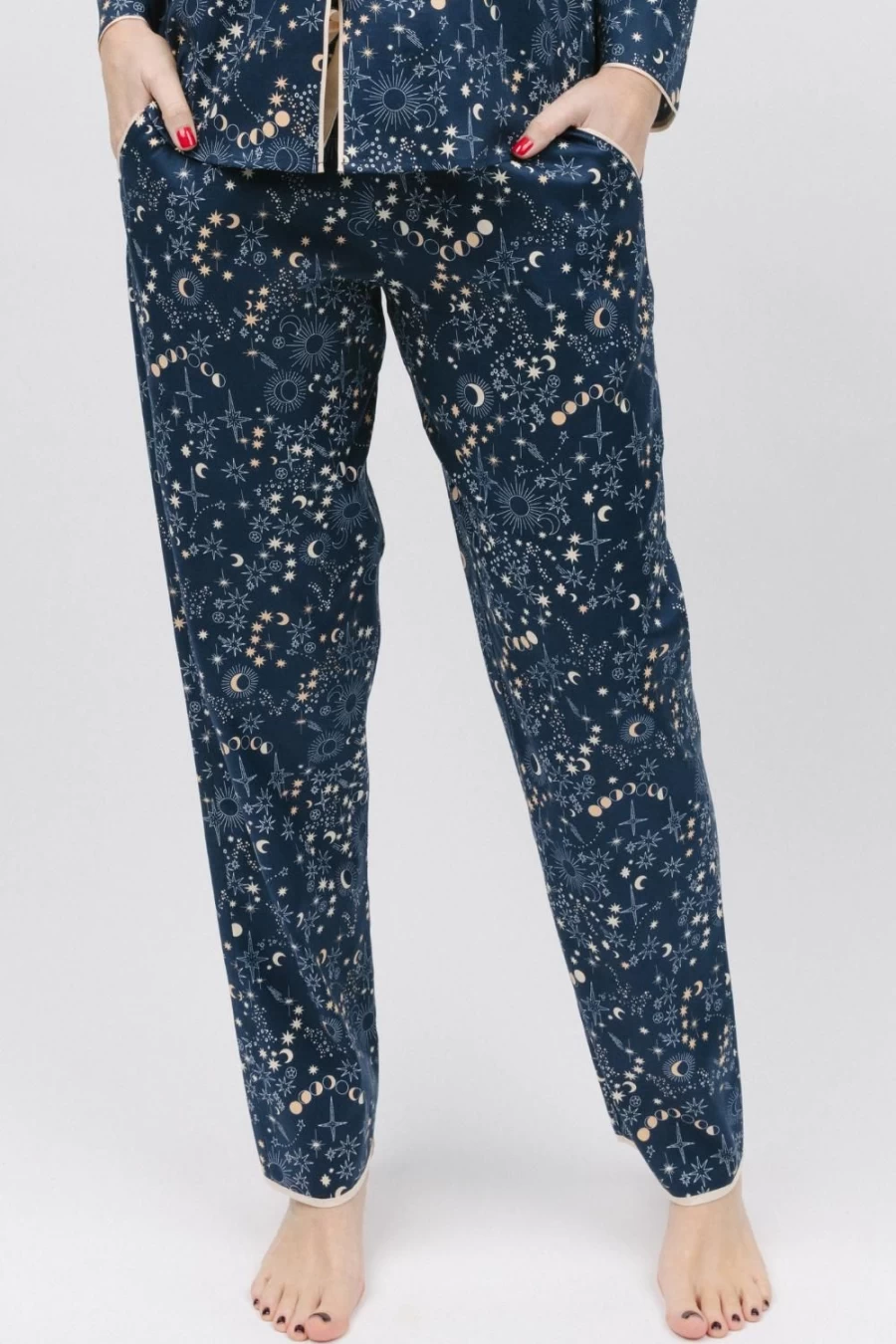 Cyberjammies Navy Mix Cosmo Celestial Print Pyjama Pants for Women & Men