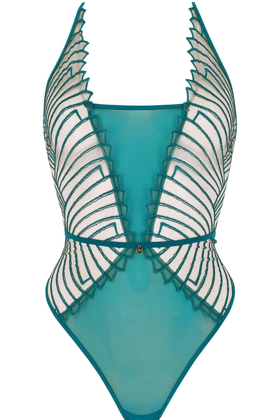 Atelier Amour Cosmic Dream Thong Bodysuit in Lagoon - Sensual Lingerie for Women