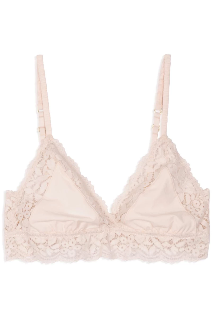 Icone Bertille Beige Triangle Bra - Women's Lace Bralette Comfortable Soft Underwear