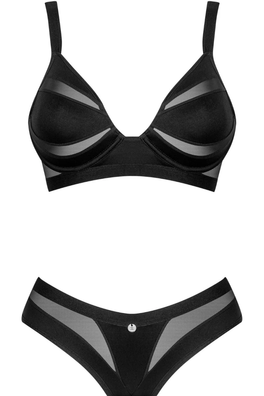 Obsessive Black Chic Amoria Underwire Bra & Brief Set - Sexy Lingerie