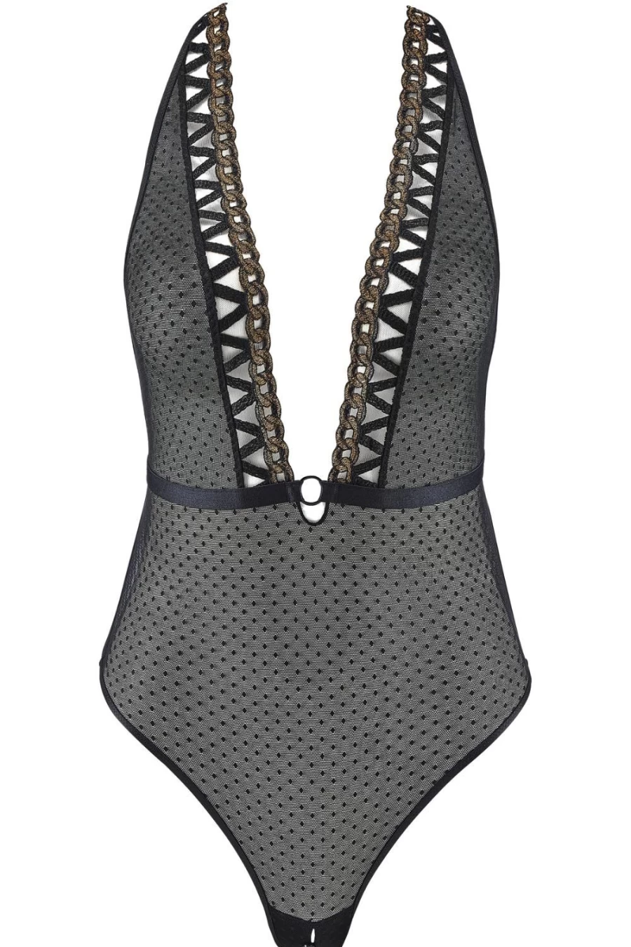 Aubade Golden Black Unchain Me Up Bodysuit - Lingerie & Lace Bodysuit for Women