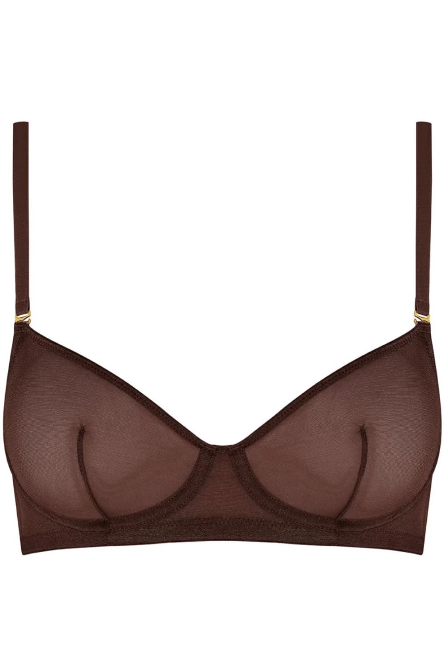 Maison Close Corps A Corps Wire Bra in Chocolate & Neon Orange - Lace Underwire Lingerie