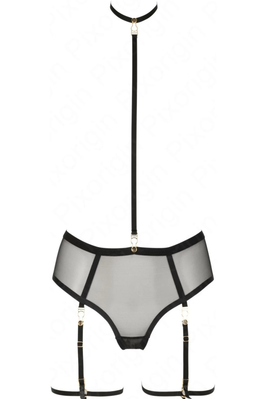 Atelier Amour Black Insoutenable Legerete Open Harness Brief Bikini Underwear