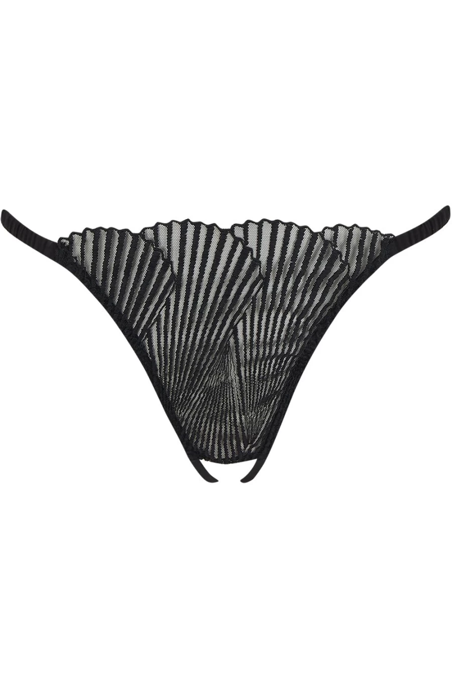 Coco de Mer Athena Black Open Thong - Luxury Lingerie