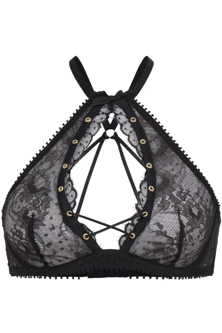 Agent Provocateur Vallentina Black High Neck Underwired Bra - Lingerie