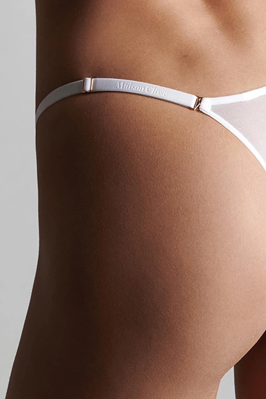 Maison Close White Signature Thong Straps - Luxury Lingerie